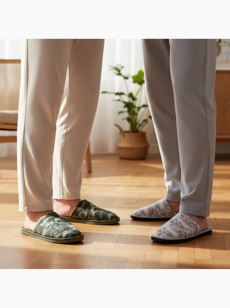 Pantofole Mule Uomo Imbottite Logo Omini KAPPA Confezione 2 Paia Grigio cachi - Kiabi