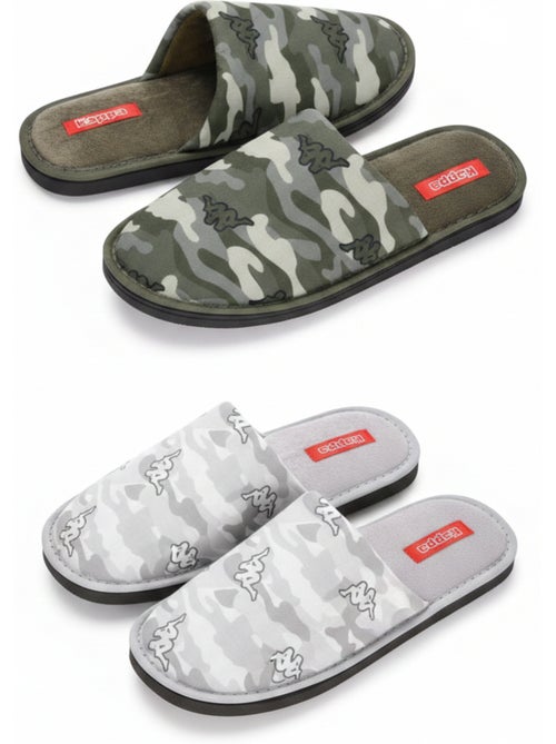 Pantofole Mule Uomo Imbottite Logo Omini KAPPA Confezione 2 Paia - Kiabi
