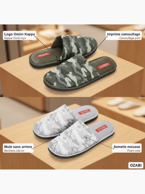 Pantofole Mule Uomo Imbottite Logo Omini KAPPA Confezione 2 Paia - Kiabi