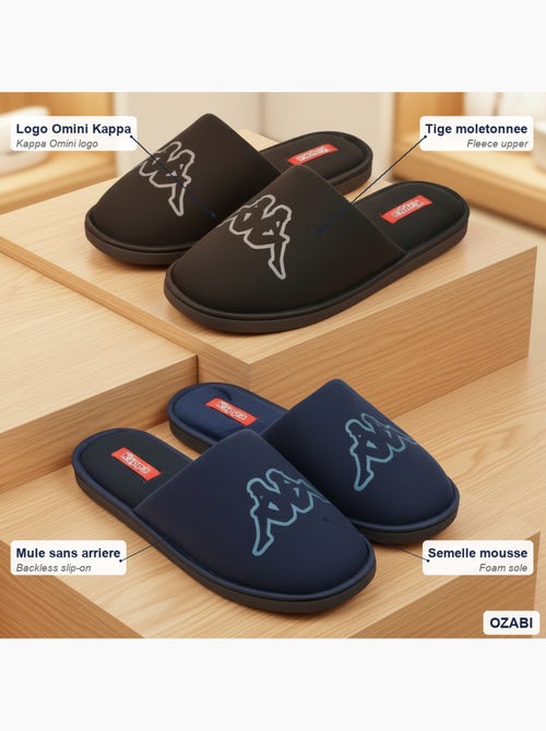 Pantofole Mule Uomo Imbottite Logo Omini KAPPA Confezione 2 Paia - Kiabi