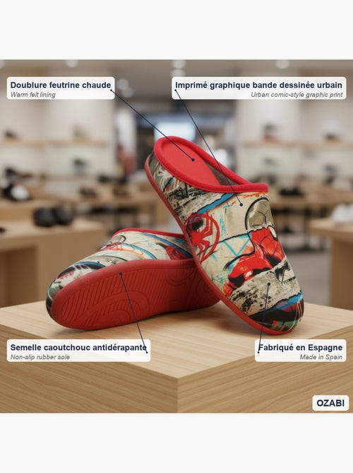 Pantofole mule uomo ozabi fantasia spagna - Kiabi