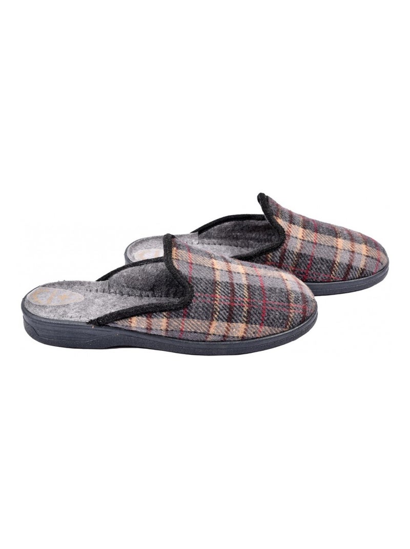 Pantofole mule uomo ozabi jacquard scozzese realizzate in spagna Grigio - Kiabi