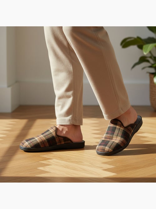 Pantofole mule uomo ozabi jacquard scozzese realizzate in spagna - Kiabi