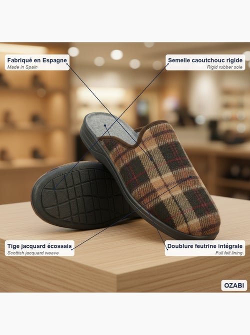 Pantofole mule uomo ozabi jacquard scozzese realizzate in spagna - Kiabi