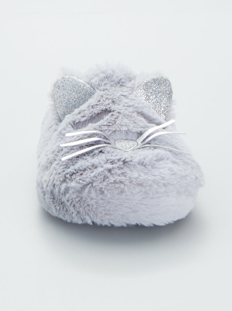 Pantofole mules animale gatto - grigio - 11.00