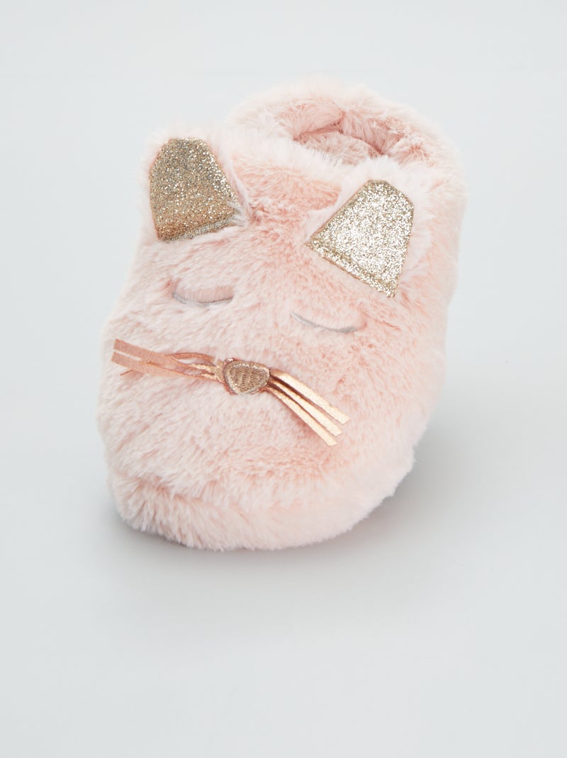 Pantofole mules animale gatto rosa - Kiabi
