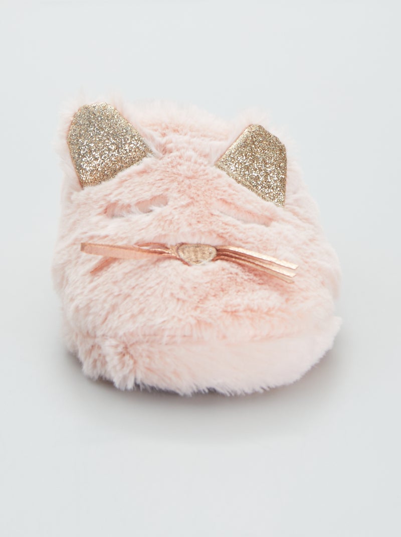 Pantofole mules animale gatto rosa - Kiabi