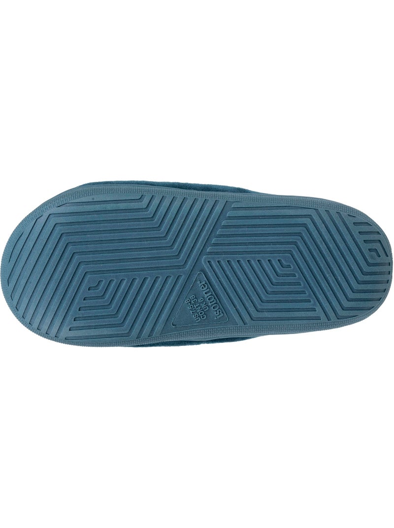 Pantofole mules aperte suola in velour bloup XTRA Comfort donna Isotoner Blu pavone - Kiabi