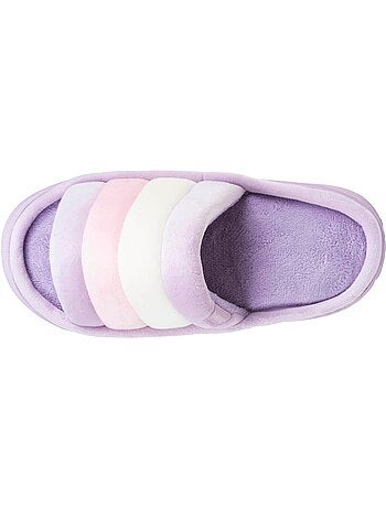 Pantofole mules aperte Suola XTRA Comfort in velluto e rete donna Isotoner