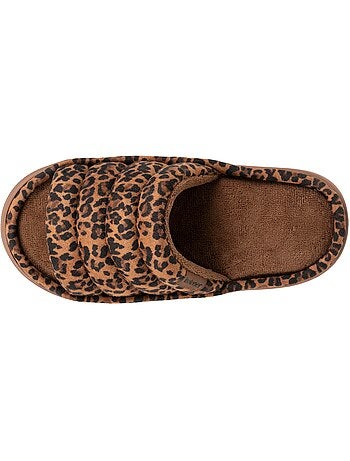 Pantofole mules aperte Suola XTRA Comfort in velluto e rete donna Isotoner