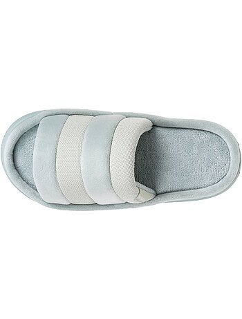 Pantofole mules aperte Suola XTRA Comfort in velluto e rete donna Isotoner