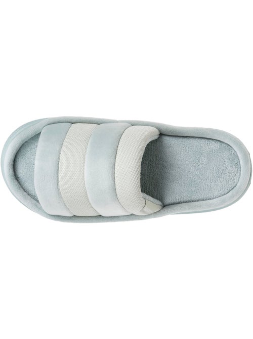 Pantofole mules aperte Suola XTRA Comfort in velluto e rete donna Isotoner - Kiabi