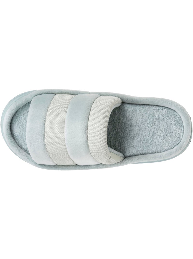 Pantofole mules aperte suola xtra comfort in velluto e rete donna Verde chiaro - Kiabi