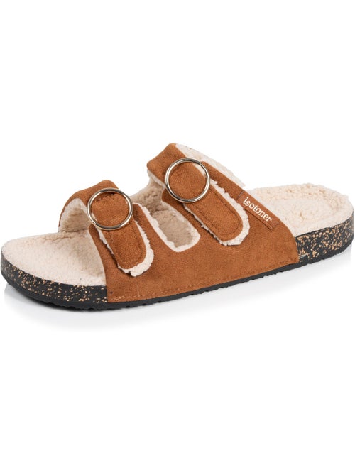 Pantofole mules aperte tacco a toppa ultraconfortevole, pelle donna Isotoner - Kiabi Pantofole mules aperte tacco a toppa ultraconfortevole, pelle donna Isotoner - Kiabi
