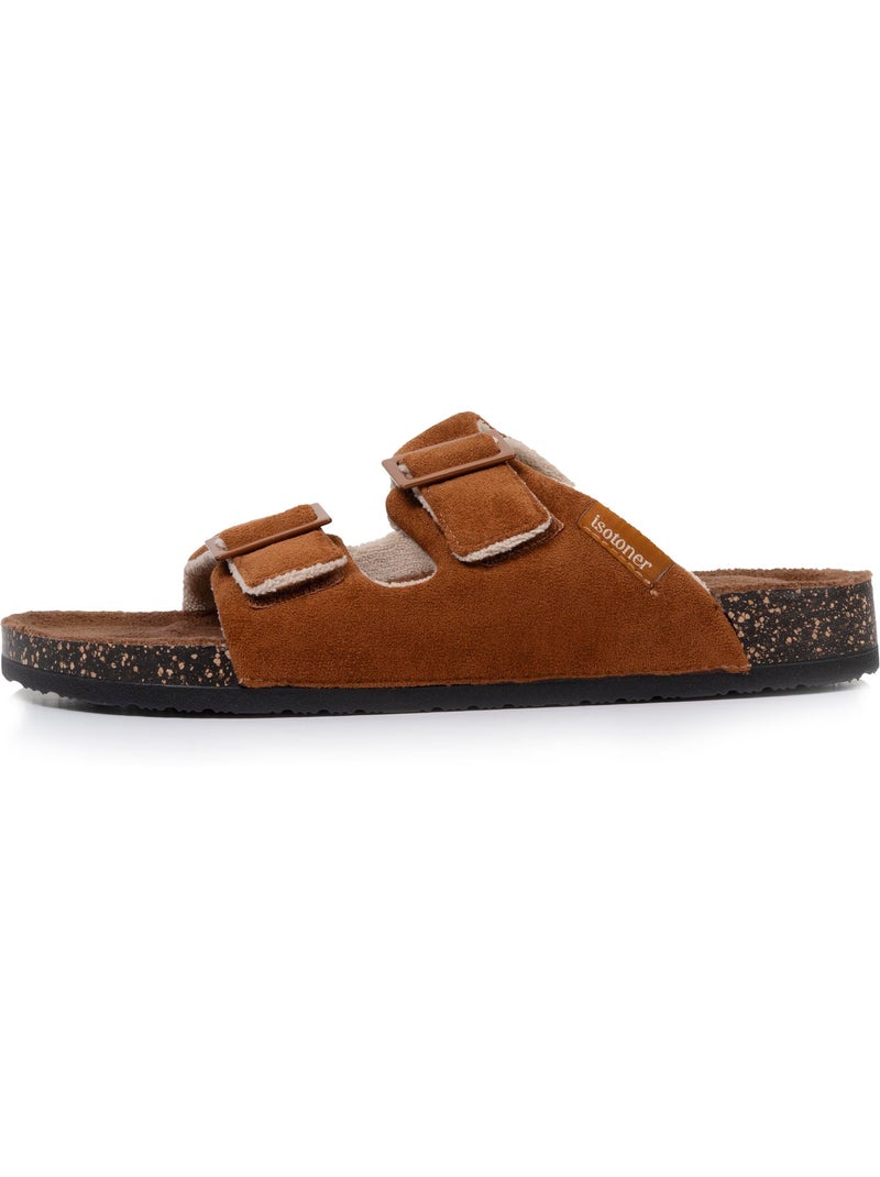 Pantofole mules aperte ultra-confortevole uomo Cammello - Kiabi