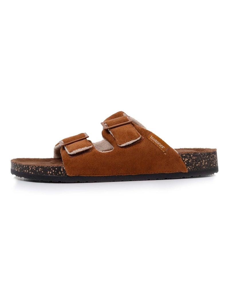 Pantofole mules aperte ultra-confortevole uomo Isotoner Cammello - Kiabi