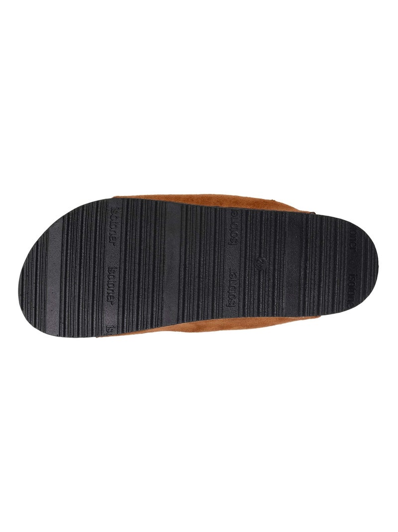Pantofole mules aperte ultra-confortevole uomo Isotoner Cammello - Kiabi