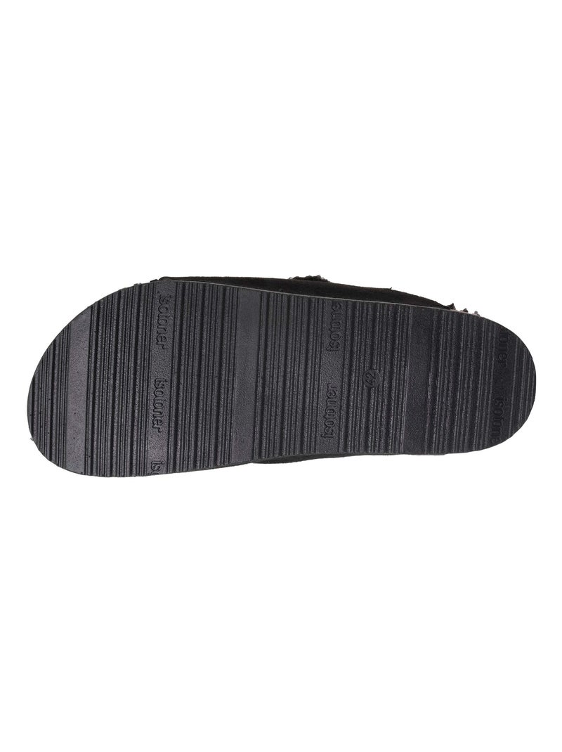 Pantofole mules aperte ultra-confortevole uomo Isotoner Nero - Kiabi