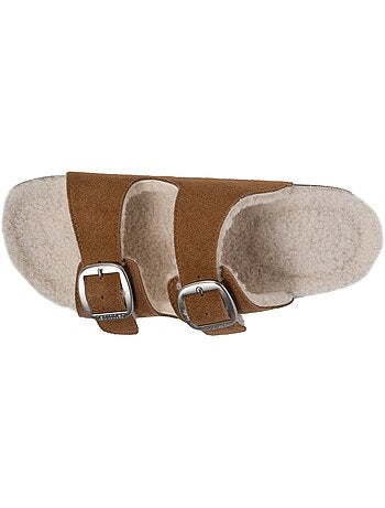 Pantofole mules aperte ultraconfortevole, in pelle donna