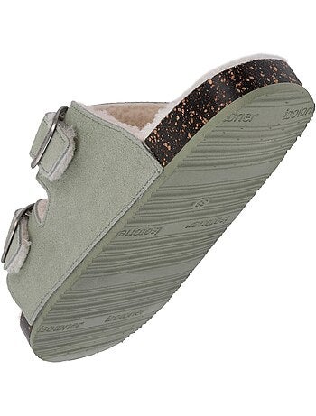 Pantofole mules aperte ultraconfortevole, in pelle donna isotoner