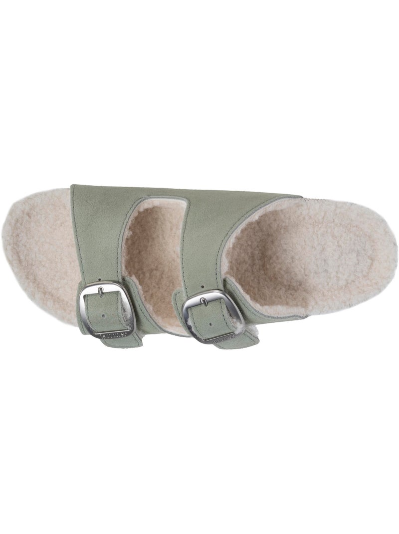 Pantofole mules aperte ultraconfortevole, in pelle donna isotoner Verde acqua - Kiabi