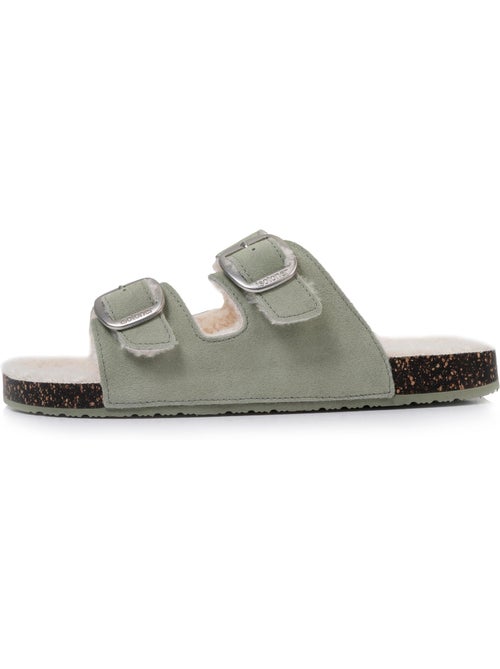 Pantofole mules aperte ultraconfortevole, in pelle donna isotoner - Kiabi Pantofole mules aperte ultraconfortevole, in pelle donna isotoner - Kiabi