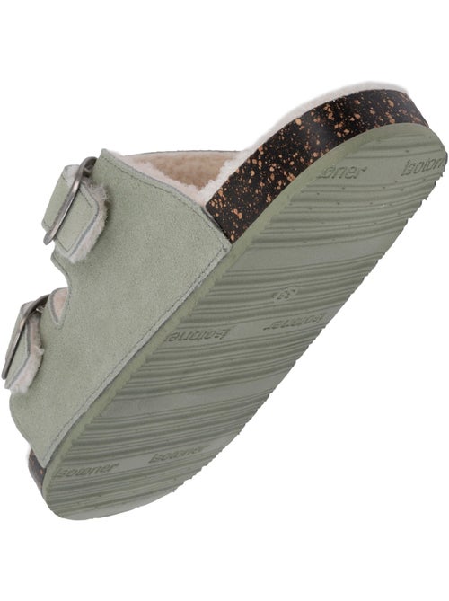 Pantofole mules aperte ultraconfortevole, in pelle donna isotoner - Kiabi Pantofole mules aperte ultraconfortevole, in pelle donna isotoner - Kiabi
