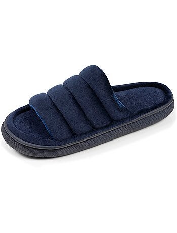 Pantofole mules aperte velluto ultramorbido, suola comfort uomo Isotoner