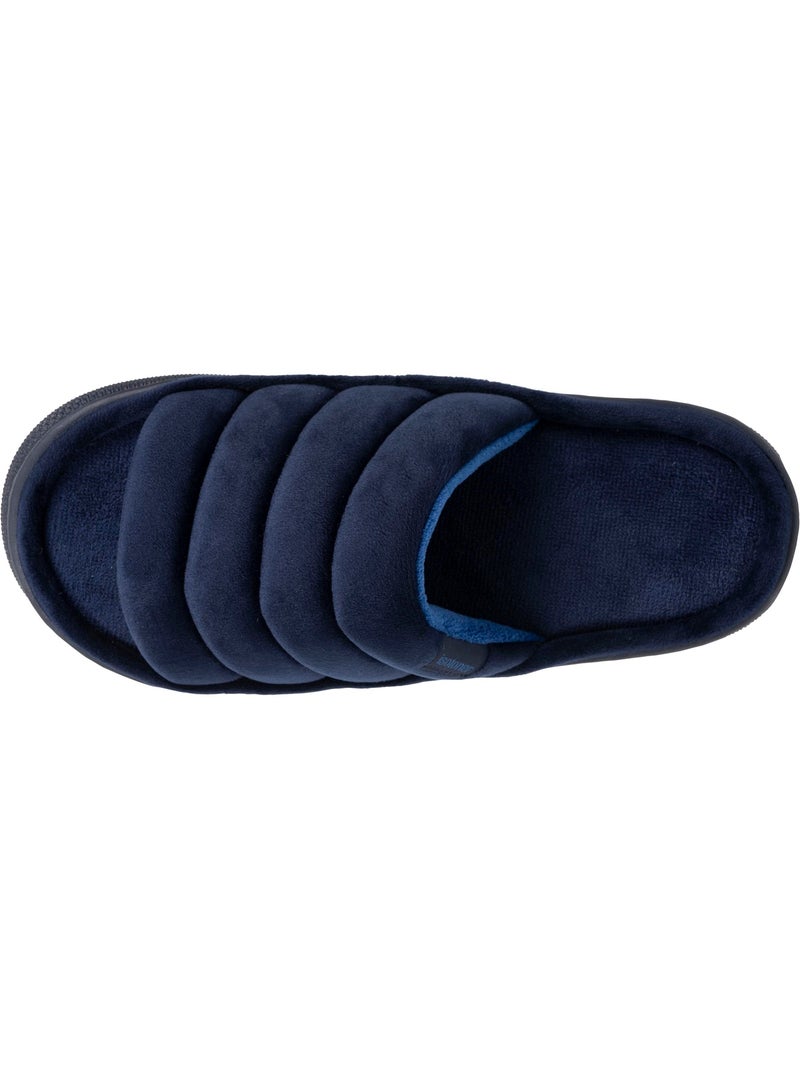 Pantofole mules aperte velluto ultramorbido, suola comfort uomo Isotoner Blu marino - Kiabi