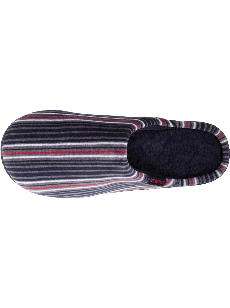 Pantofole mules casuale uomo Isotoner Grigio rosso blu - Kiabi