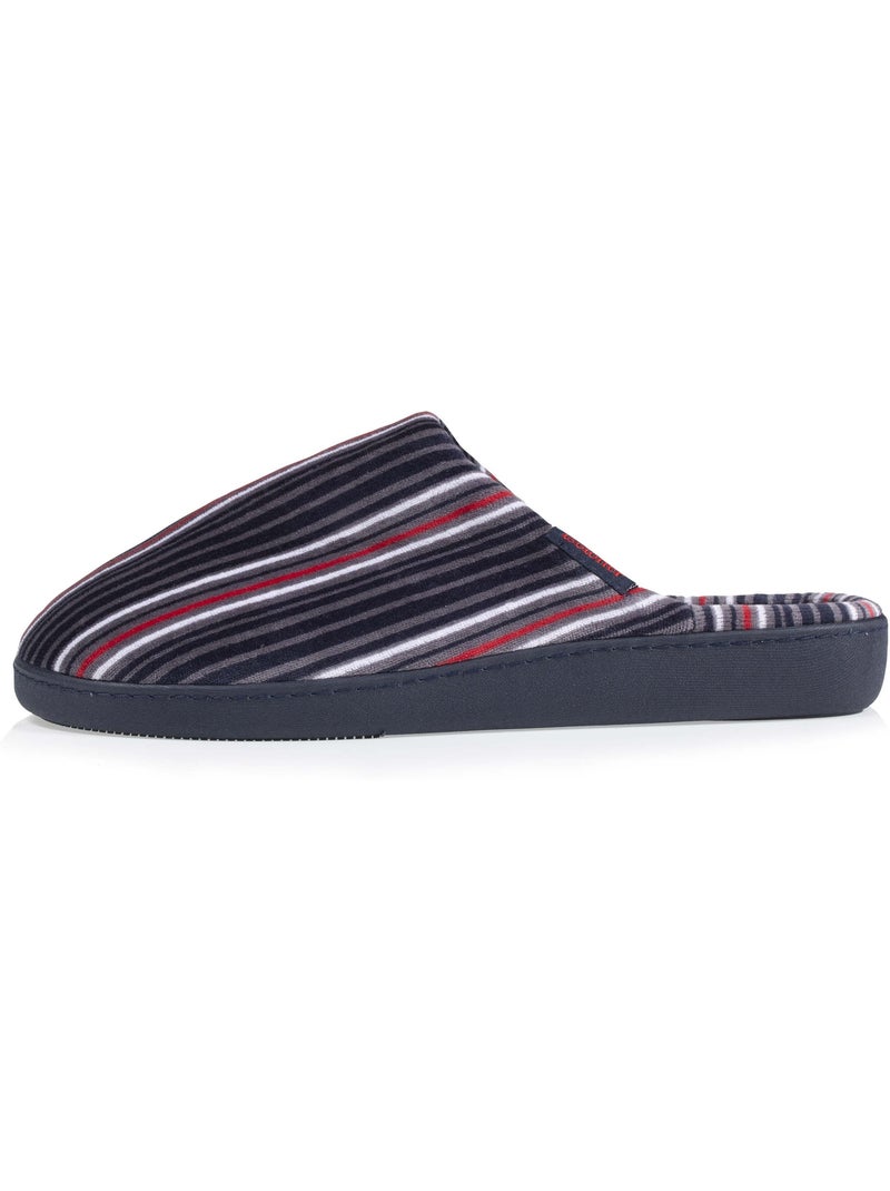 Pantofole mules casuale uomo Isotoner Grigio rosso blu - Kiabi