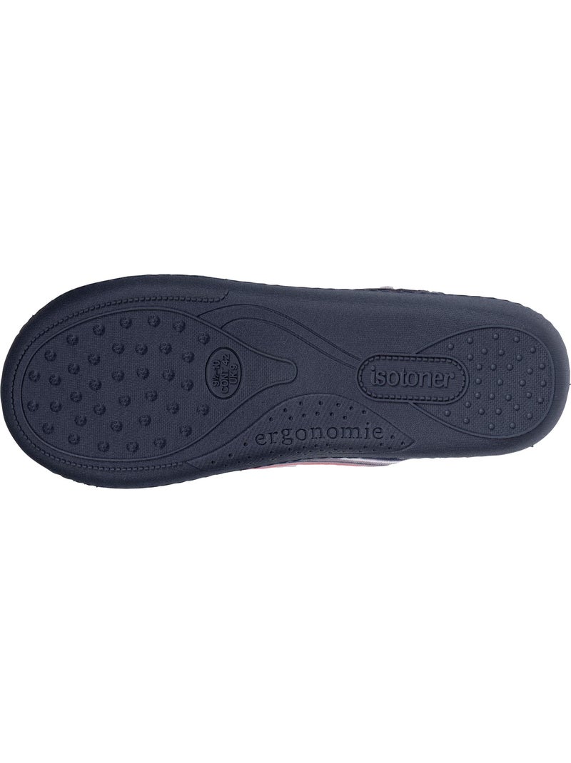 Pantofole mules casuale uomo Isotoner Grigio rosso blu - Kiabi