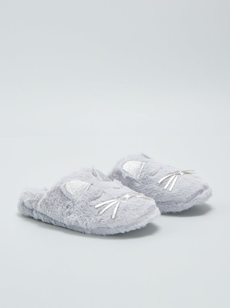 Pantofole mules con stampa 'animale' GRIGIO - Kiabi