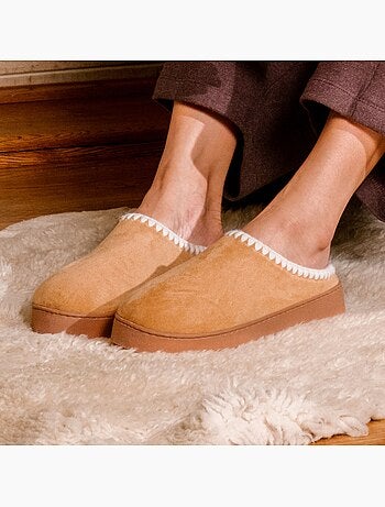 Pantofole mules con zeppa di 3,5 cm, molto confortevole donna Isotoner