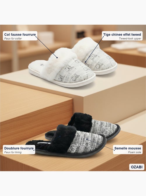 Pantofole Mules Donna Collo Pelliccia CXL by Christian Lacroix Confezione 2 Paia - Kiabi Pantofole Mules Donna Collo Pelliccia CXL by Christian Lacroix Confezione 2 Paia - Kiabi