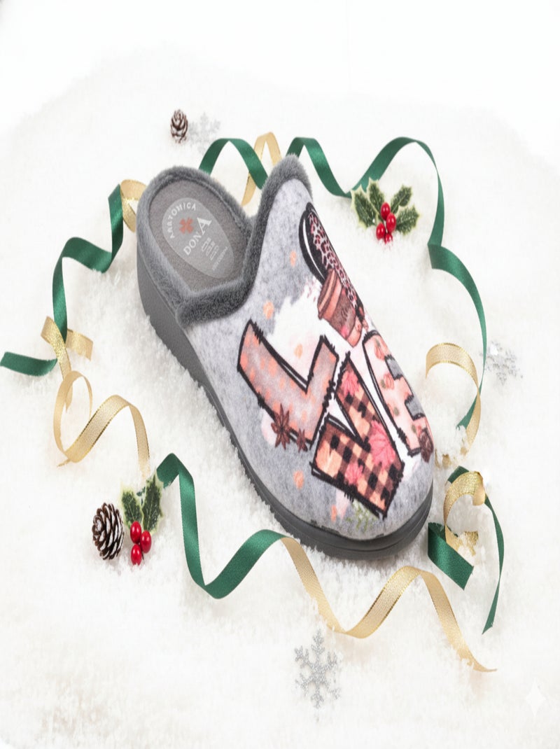 Pantofole Mules donna PHOTOPRINT Grigio - Kiabi