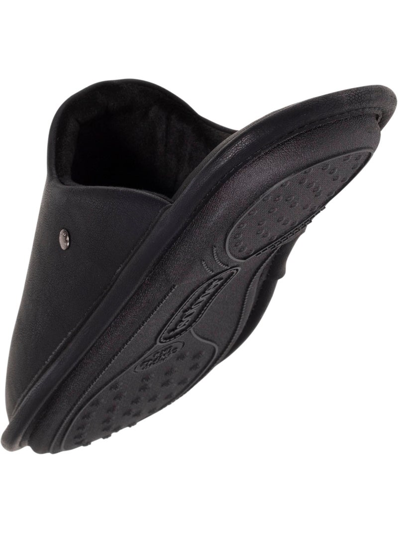 Pantofole mules effetto ecopelle ultraconfortevole e uomo isotoner Nero - Kiabi