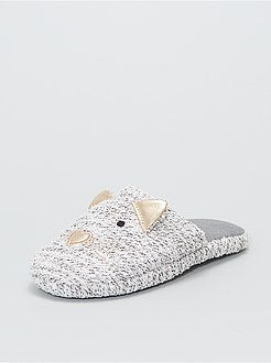 Pantofole mules 'gatto' bouclé - Kiabi