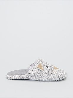 Pantofole mules 'gatto' bouclé - Kiabi