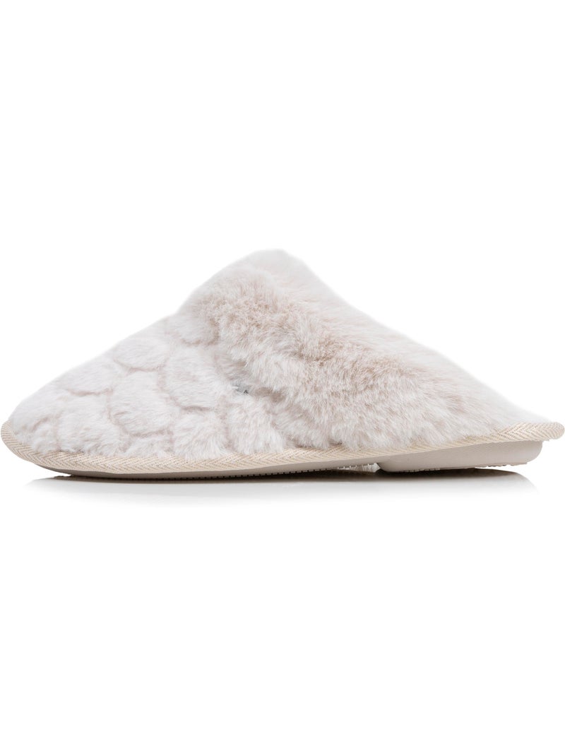 Pantofole mules gatto fantasia - morbido e confortevole donna Avorio - Kiabi