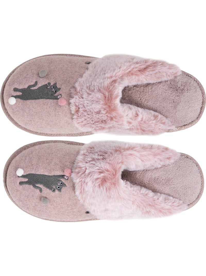 Pantofole mules gatto fantasia - morbido e confortevole donna isotoner Blu ghiacciato - Kiabi