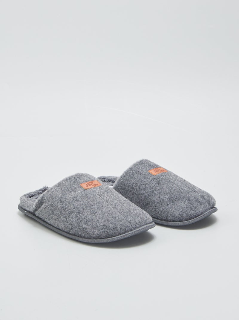 Pantofole mules in feltro GRIGIO - Kiabi