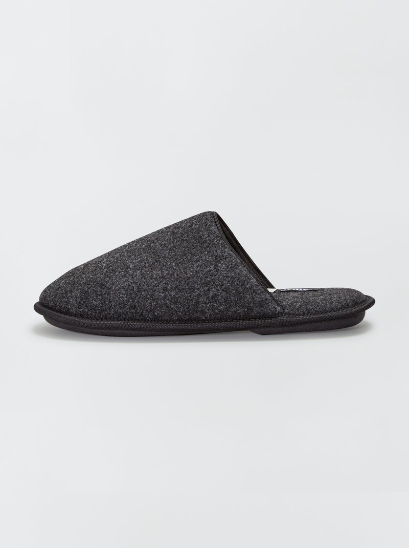 Pantofole mules in feltro grigio scuro - Kiabi