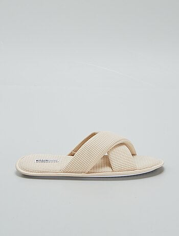 Pantofole mules in garza di cotone
