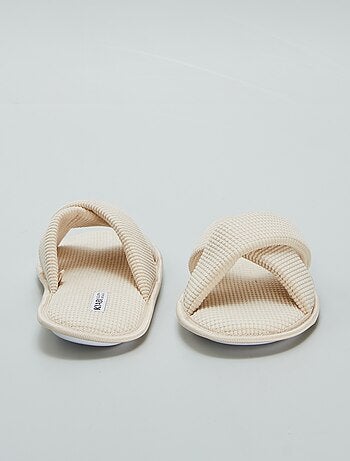 Pantofole mules in garza di cotone