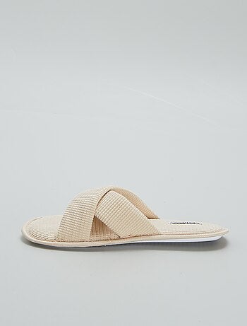 Pantofole mules in garza di cotone
