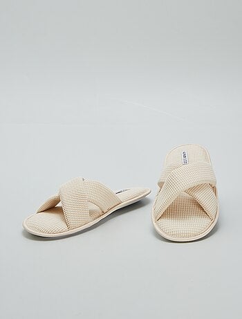 Pantofole mules in garza di cotone