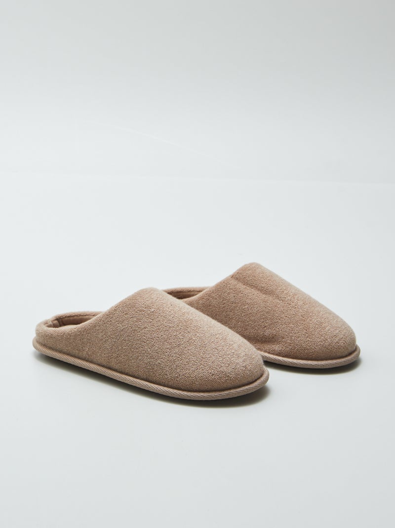 Pantofole mules in maglia bouclette BEIGE - Kiabi