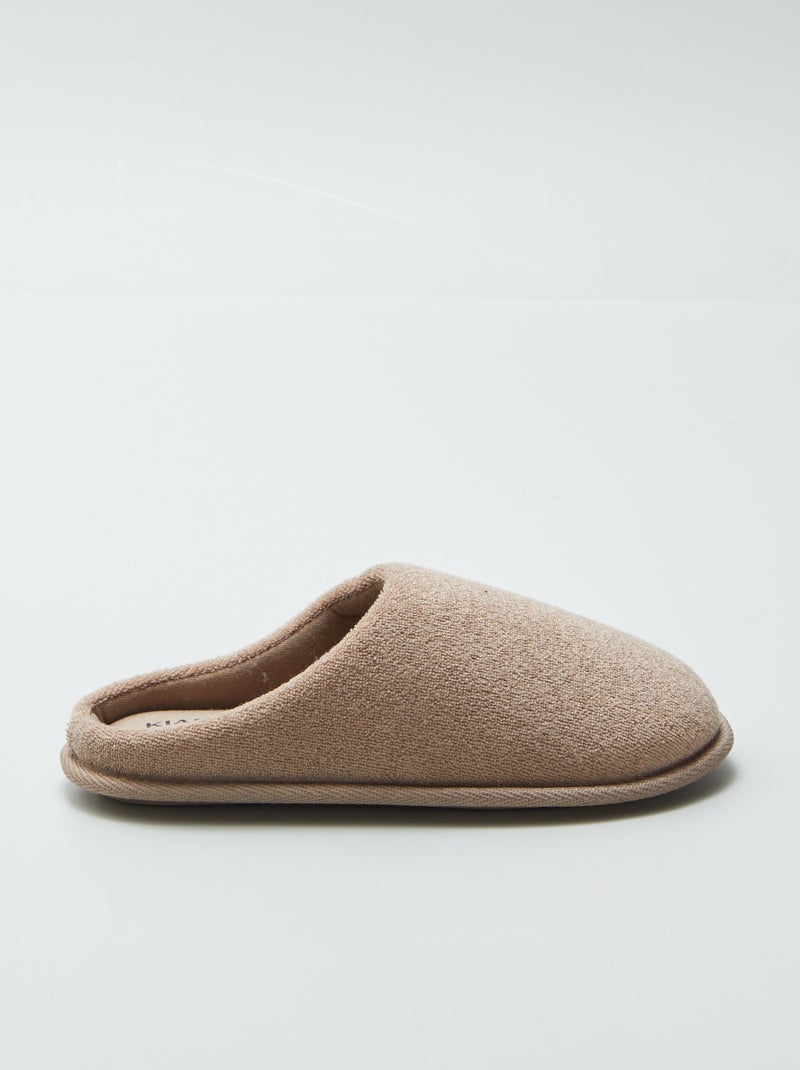 Pantofole mules in maglia bouclette BEIGE - Kiabi