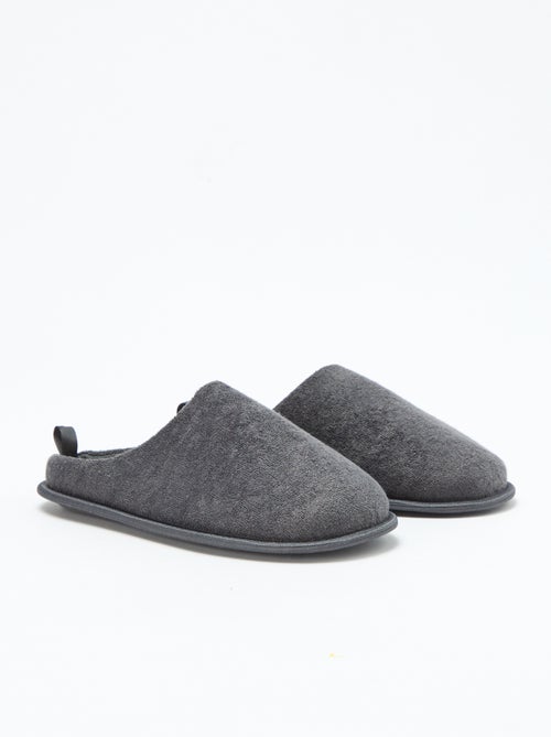 Pantofole Slip On Mule Trapuntate Da Uomo - Nero Mimetico, Grigio Cachi - Slumberzzz